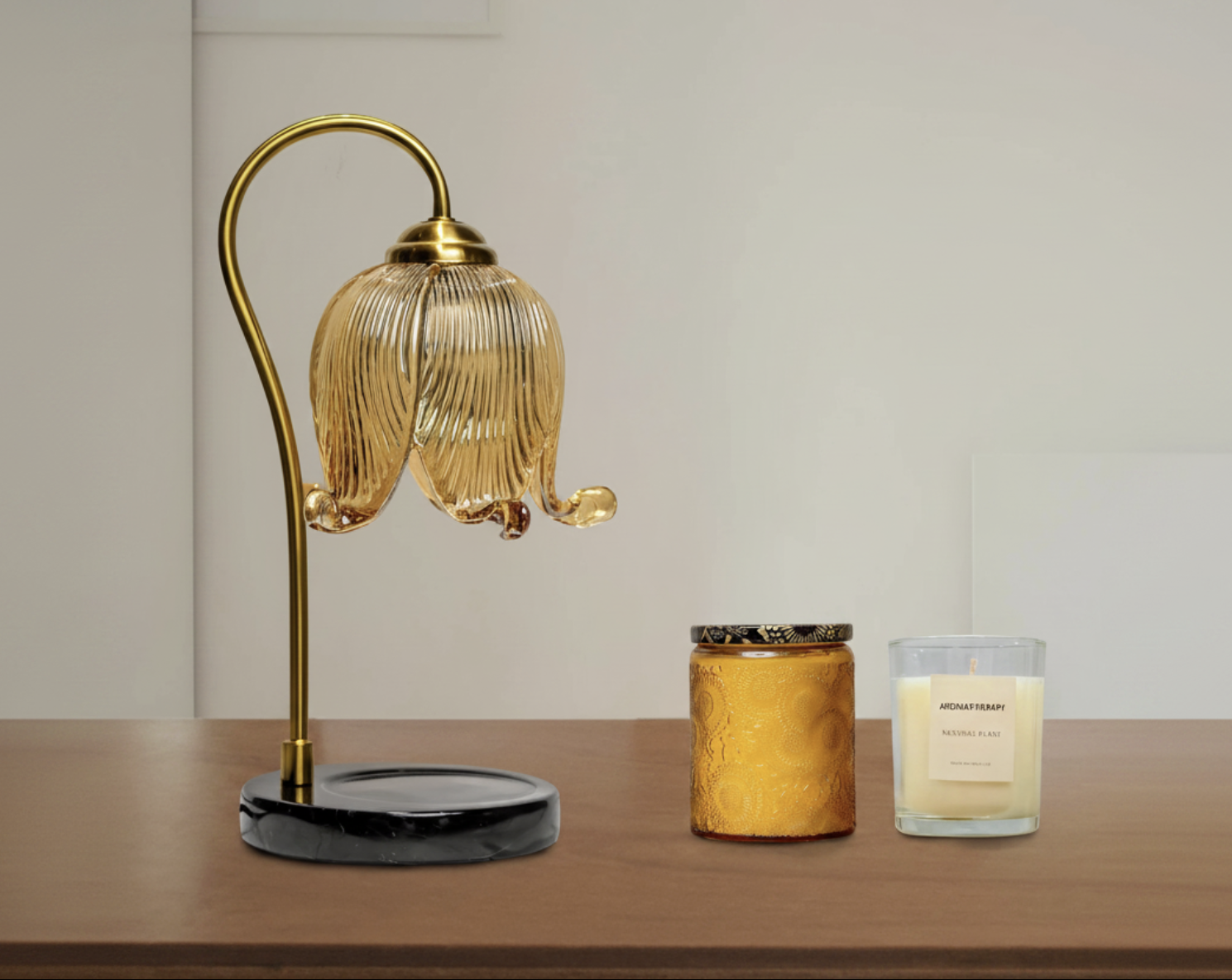 Tulip-shaped candle lamp from Shop1105233629 Store, retro fragrant bedside night light with warm glow, decorative lighting for bedroom