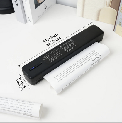 Portable A4 thermal printer by Big Save Store, wireless Bluetooth printer with 300 DPI resolution and compact design.