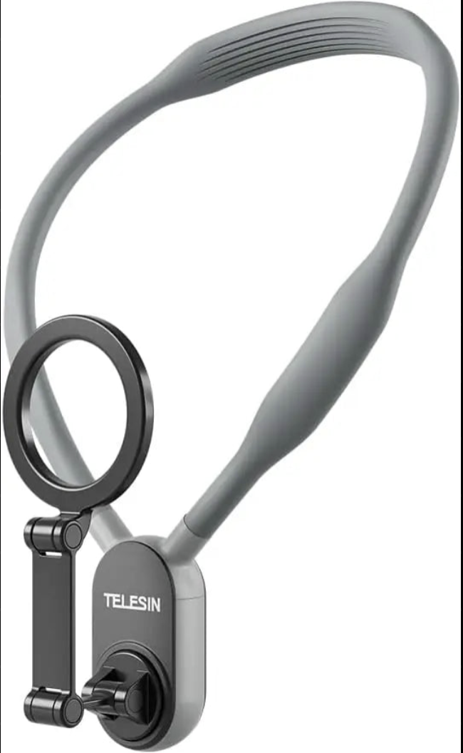 Magnetic neck phone mount by Tech Viral To You Limited, hands-free selfie holder with adjustable design for mobile devices.
