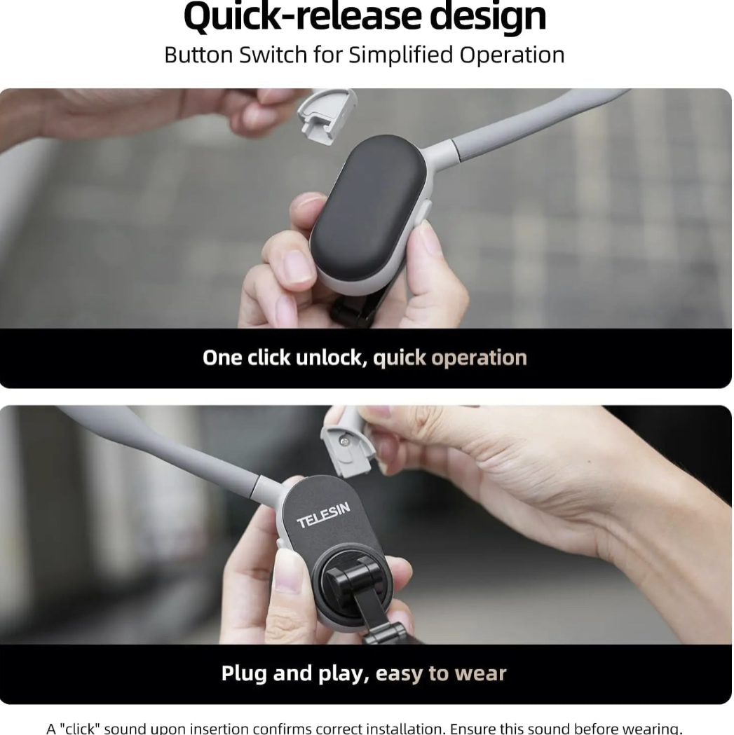 Magnetic neck phone mount by Tech Viral To You Limited, hands-free selfie holder, adjustable for smartphones, black design.