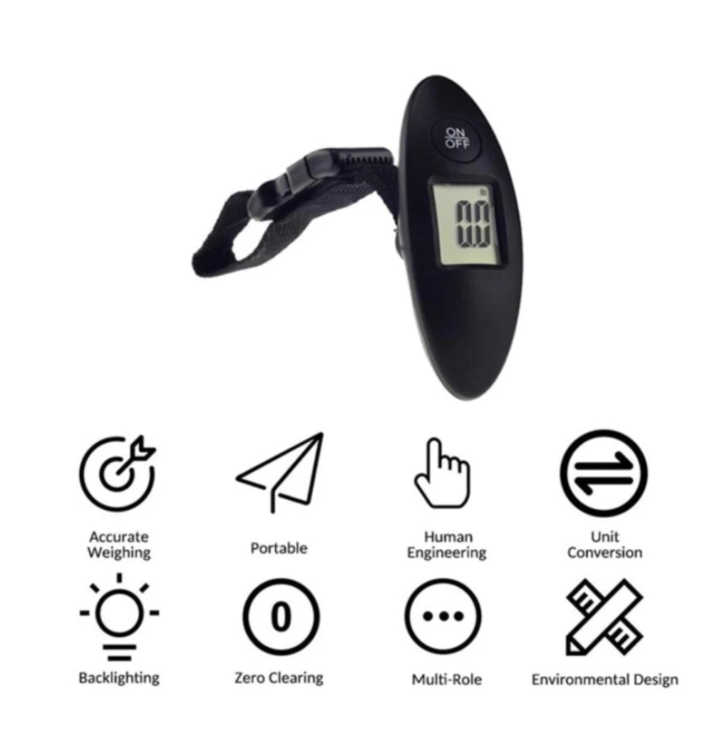 DIDA BEAR portable luggage scale with backlit display, measuring up to 88 pounds for travel weight management.