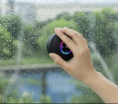 Waterproof Bluetooth speaker with LED light and suction cup, IPX4 outdoor waterproof design, by Fomscvka Choice Store.