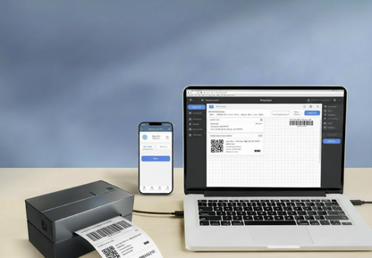 Thermal label printer 4x6 by Tech Viral To You Limited, Bluetooth and USB connectivity, 203 DPI, no ink required.