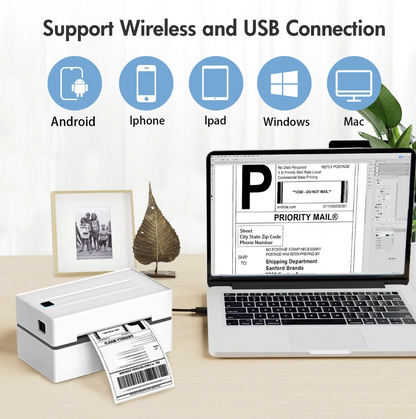 Thermal label printer 4x6 by Tech Viral To You Limited, Bluetooth and USB connectivity, 203 DPI, no ink required.