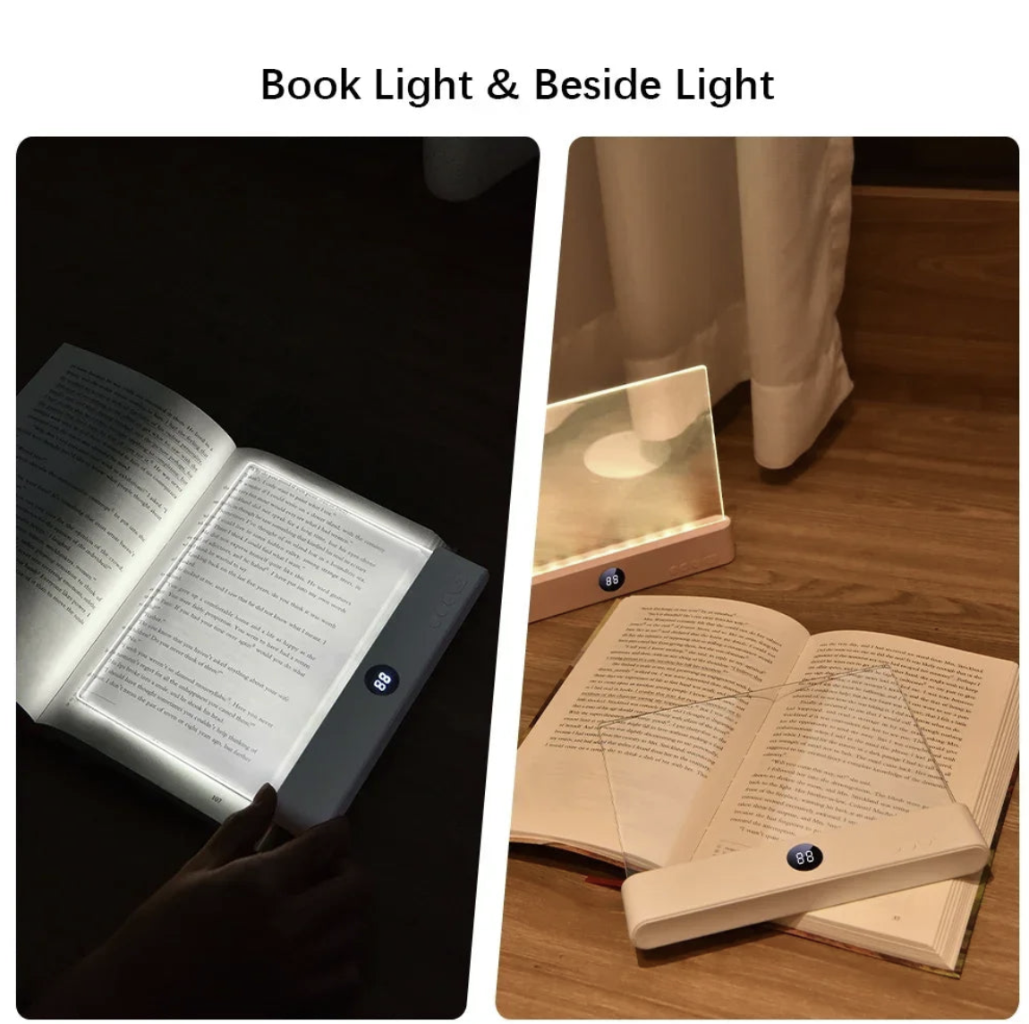 LED book light and night light 2-in-1, USB rechargeable, compact portable lighting device from Heart City Lingerie Store.