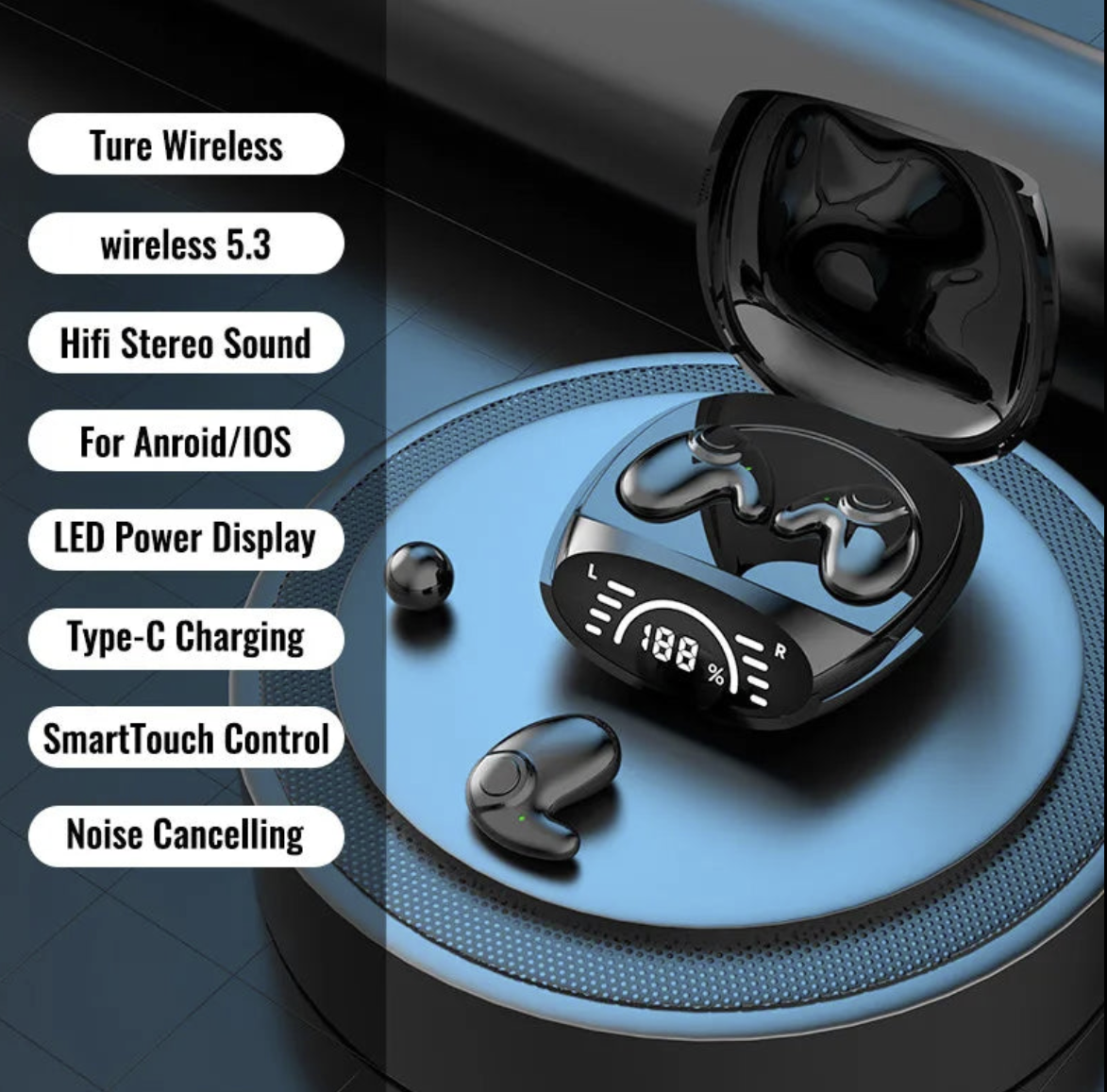 Vicky Xiao 3C Store Bluetooth 5.3 sleep earbuds with invisible TWS design and noise reduction for comfortable listening.