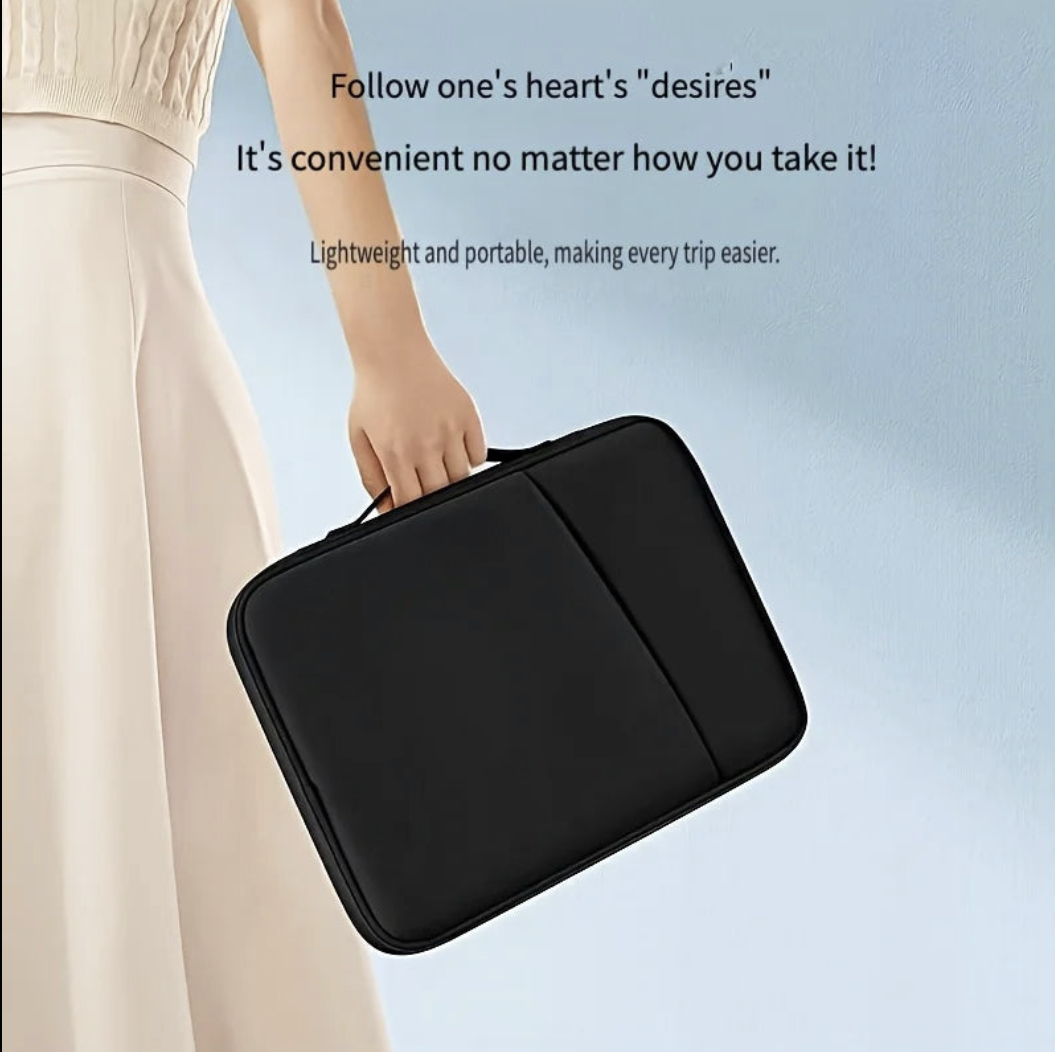 Waterproof laptop bag with handle sleeve for MacBook and iPad by Tech Viral To You Limited, showing front view and durable design.