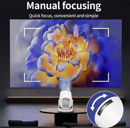 Portable 4K Mini Projector by Tech Viral To You Limited, displaying Android 11 interface on a sleek device.