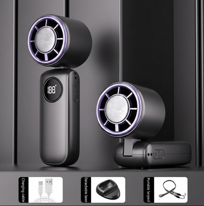 Portable hanging neck fan from Tech Viral To You Limited, bladeless design, USB rechargeable, with 100 speed settings.
