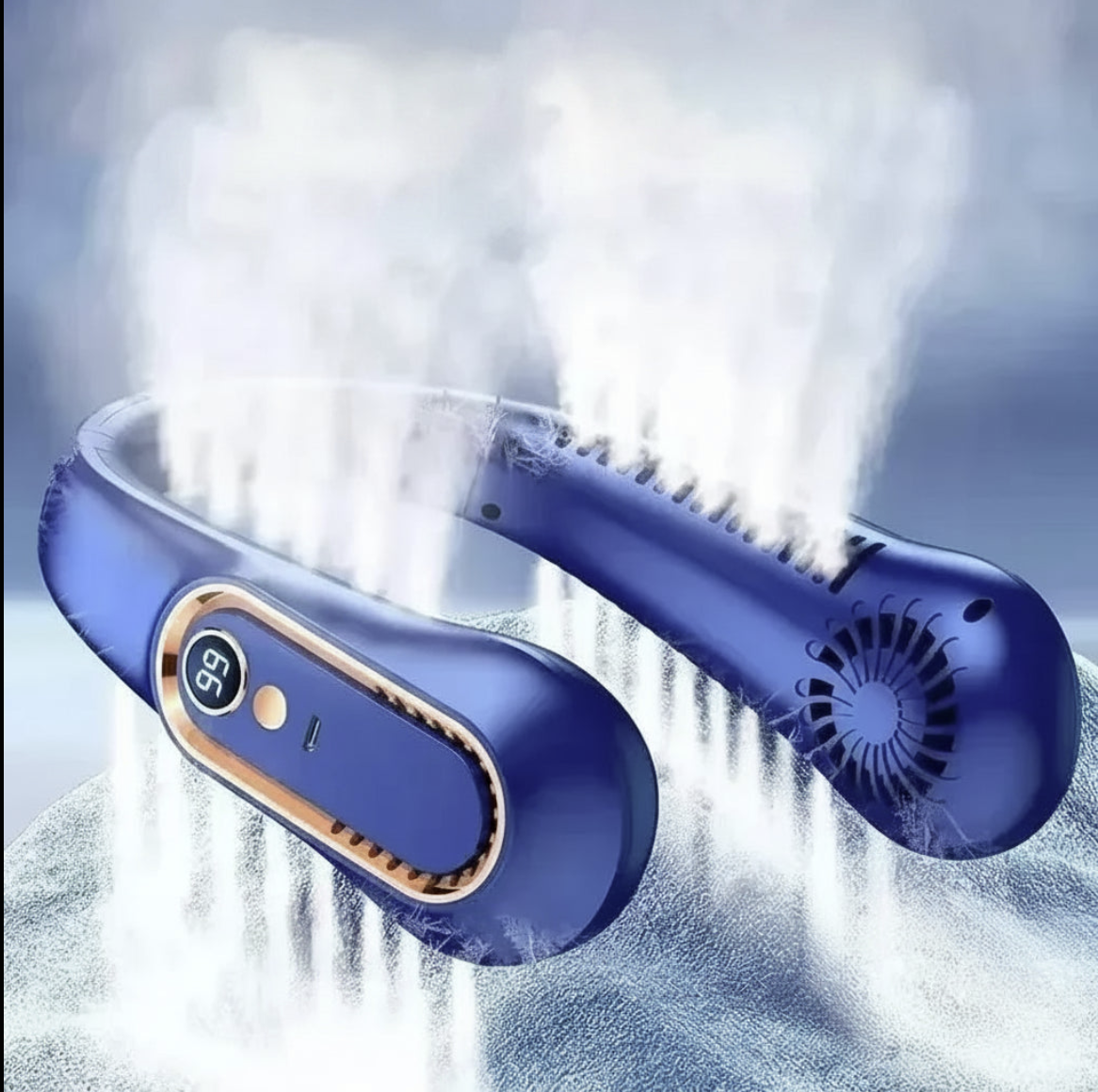 Tech Viral To You Limited portable hanging neck fan with bladeless design, USB rechargeable, and 100 adjustable speed settings.